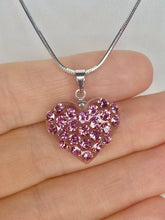 Mini Pink Crystal Heart Necklace With Chain
