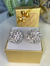 Large Acrylic Stud Earrings Ring With Crystal Rhinestones