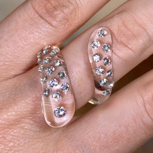 Spiral Acrylic Crystal Ring In Clear