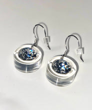Chunky Clear Acrylic Earrings With Crystal Gemstones