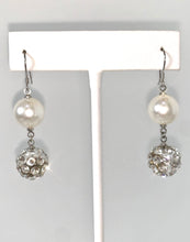 Pearl Drop Crystal Dangle Earrings
