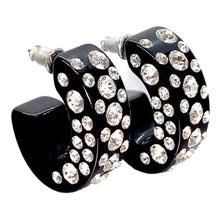 Monroe Acrylic Crystal Earrings In Black