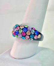 Vogue Crystal Acrylic Black Ring In Mixed Stone
