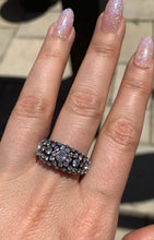 Black Acrylic Ring With Crystals