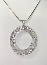 Clear Acrylic Round Circle Necklace With Crystal Rhinestones