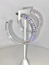 Red Carpet Acrylic Crystal Hoop Earrings In Aurora Borealis