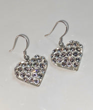 Heart Shaped Lucite Earrings With Crystals