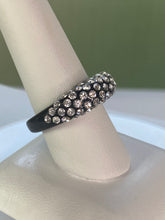 Black Acrylic Ring With Crystals