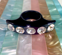 Lady Luxe Crystal Ring In black