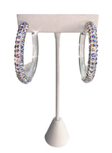 Red Carpet Acrylic Crystal Hoop Earrings In Aurora Borealis