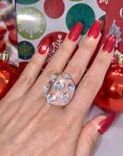 Large Jewel Acrylic Crystal Ring In Clear