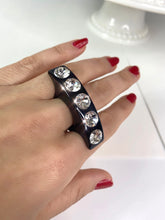 Lady Luxe Crystal Ring In black