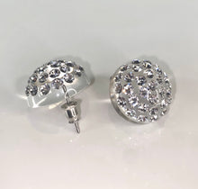 Large Acrylic Stud Earrings Ring With Crystal Rhinestones