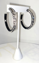 Red Carpet Acrylic Crystal Hoop Earrings In Black