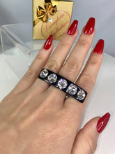 Lady Luxe Crystal Ring In black