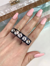 Lady Luxe Crystal Ring In black