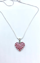 Mini Pink Crystal Heart Necklace With Chain
