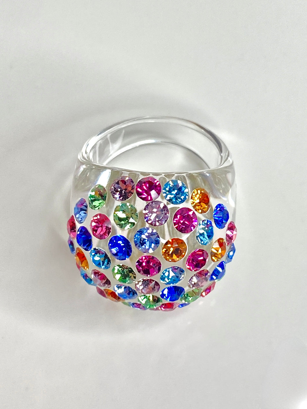 Disco Multicolor Ring In Clear
