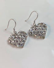 Heart Shaped Lucite Earrings With Crystals