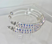 Red Carpet Acrylic Crystal Hoop Earrings In Aurora Borealis
