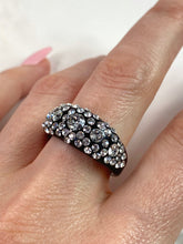 Black Acrylic Ring With Crystals