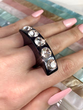 Lady Luxe Crystal Ring In black