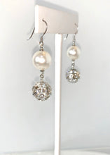 Pearl Drop Crystal Dangle Earrings