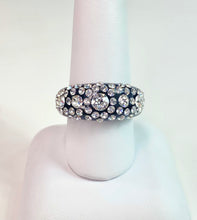 Black Acrylic Ring With Crystals