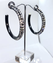 Red Carpet Acrylic Crystal Hoop Earrings In Black