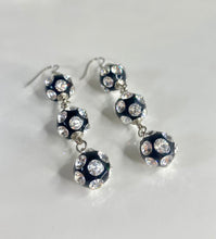 Sorrento Acrylic Crystal Ball Drop Earrings Black