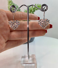 Heart Shaped Lucite Earrings With Crystals
