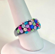 Vogue Crystal Acrylic Black Ring In Mixed Stone