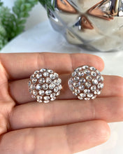 Large Acrylic Stud Earrings Ring With Crystal Rhinestones