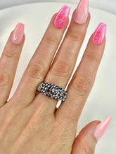 Black Acrylic Ring With Crystals