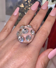 Large Jewel Acrylic Crystal Ring In Clear