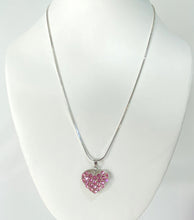 Mini Pink Crystal Heart Necklace With Chain
