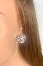 Large Acrylic Stud Earrings Ring With Crystal Rhinestones