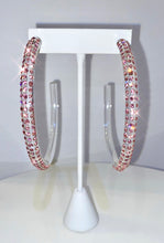 Oversized Acrylic Hoop Earrings With Pink Crystals