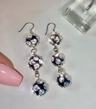 Sorrento Acrylic Crystal Ball Drop Earrings Black