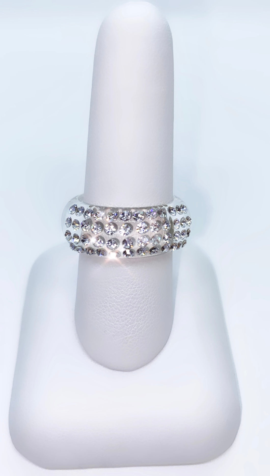 Paradise Acrylic Crystal Ring Clear