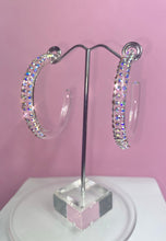 Red Carpet Acrylic Crystal Hoop Earrings In Aurora Borealis