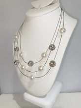 Pearl Crystal Mix Floating Ball Necklace
