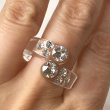 Twist Acrylic Crystal Ring In Clear
