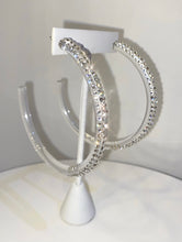 Oversized Acrylic Hoop Earrings With Crystal Elements