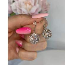 Clear Acrylic Ball Dangle Earrings With Crystal Rhinestones