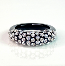 Black Acrylic Ring With Crystals