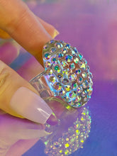 Glam Queen Lucite Ring Aurora Borealis