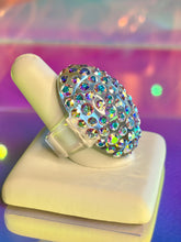 Glam Queen Lucite Ring Aurora Borealis