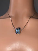 Lovely Lucite Necklace With Blue Crystals