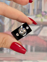 Black Acrylic Crystal Cube Ring